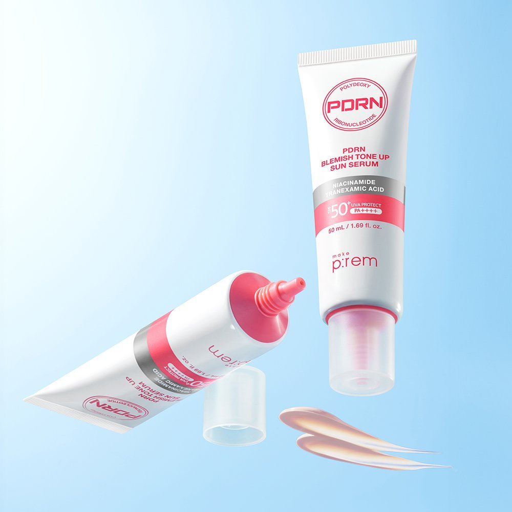 make p:rem PDRN Blemish Tone Up Sun Serum SPF50+ PA++++ 50ml - Daebak