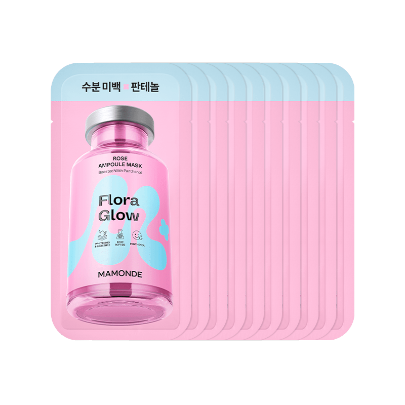 Mamonde Flora Glow Rose Ampoule Mask 23ml X 10ea - Daebak