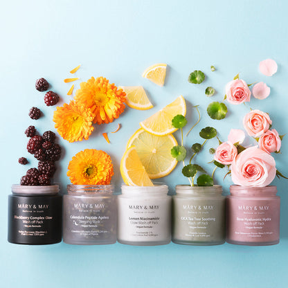 [MARY & MAY] Vegane Calendula-Peptid-Schlafmaske gegen Hautalterung, 110g