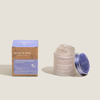 [MARY & MAY] Vegane Calendula-Peptid-Schlafmaske gegen Hautalterung, 110g