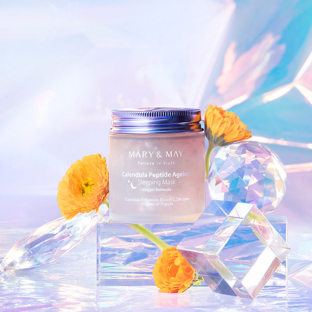 [MARY & MAY] Vegane Calendula-Peptid-Schlafmaske gegen Hautalterung, 110g