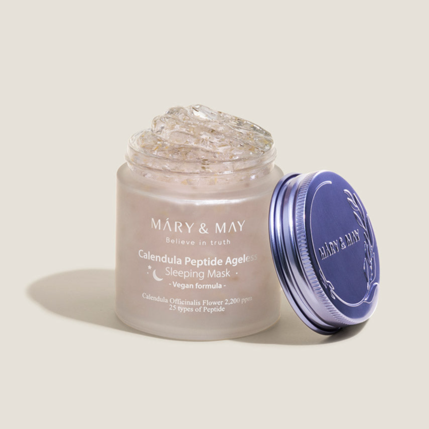 [MARY & MAY] Vegane Calendula-Peptid-Schlafmaske gegen Hautalterung, 110g