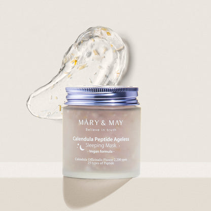 [MARY & MAY] Vegane Calendula-Peptid-Schlafmaske gegen Hautalterung, 110g