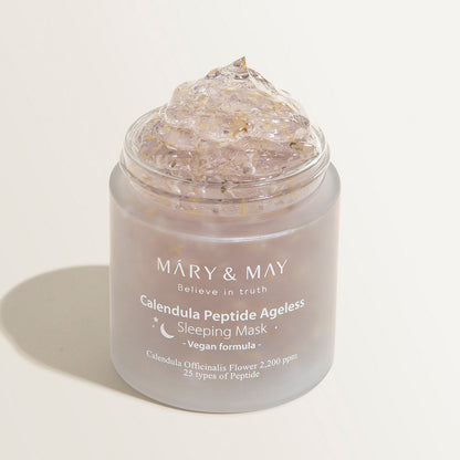 [MARY & MAY] Vegane Calendula-Peptid-Schlafmaske gegen Hautalterung, 110g