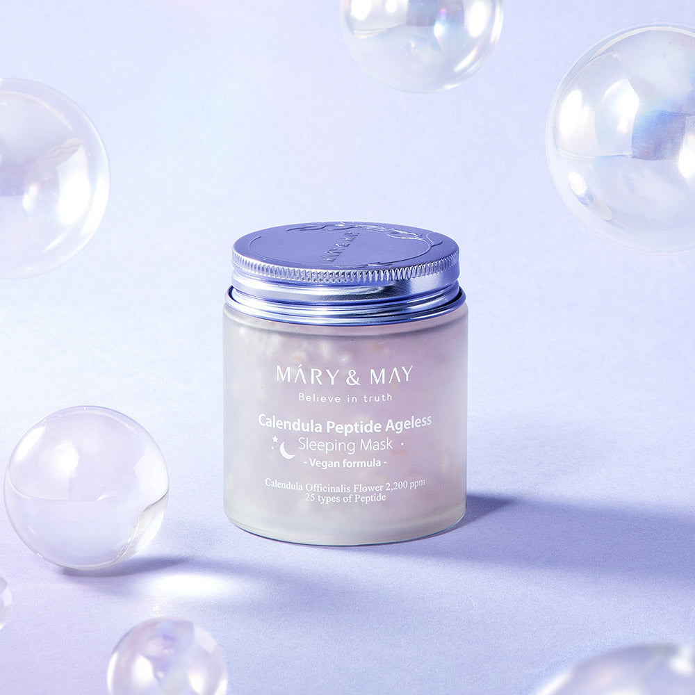 [MARY & MAY] Vegane Calendula-Peptid-Schlafmaske gegen Hautalterung, 110g