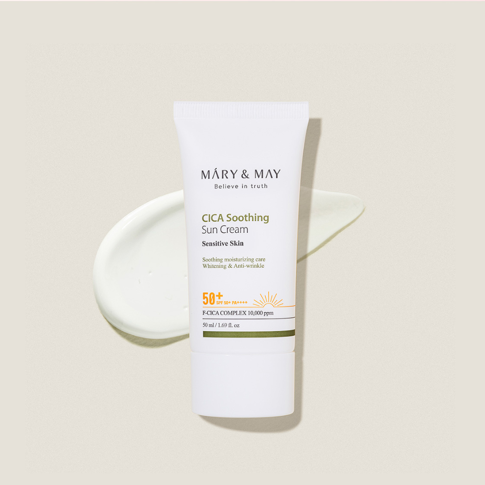 [MARY & MAY] كريم شمسي نباتي مهدئ بخلاصة السيكا SPF50+ PA++++ 50ml