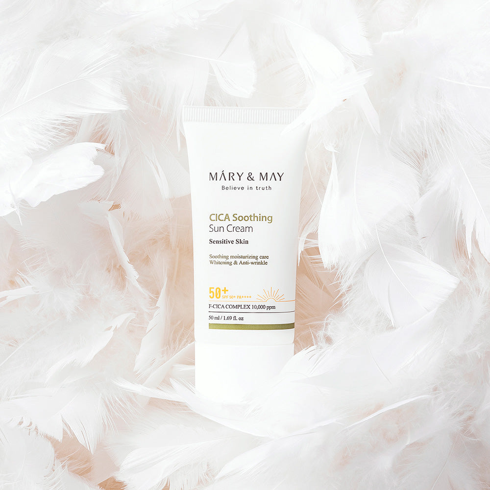 [MARY & MAY] كريم شمسي نباتي مهدئ بخلاصة السيكا SPF50+ PA++++ 50ml