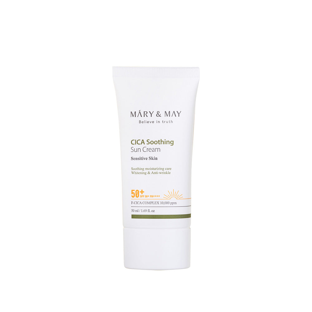 [MARY & MAY] كريم شمسي نباتي مهدئ بخلاصة السيكا SPF50+ PA++++ 50ml