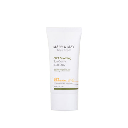 [MARY & MAY] كريم شمسي نباتي مهدئ بخلاصة السيكا SPF50+ PA++++ 50ml