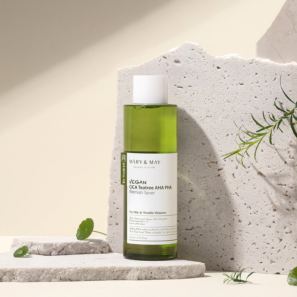 [MARY & MAY] Vegan CICA Tea Tree AHA PHA Blemish Toner 200ml - Daebak