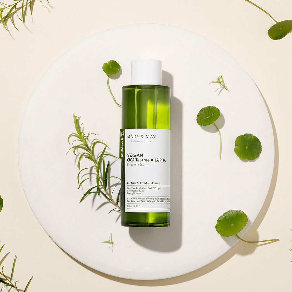 [MARY & MAY] Vegan CICA Tea Tree AHA PHA Blemish Toner 200ml - Daebak