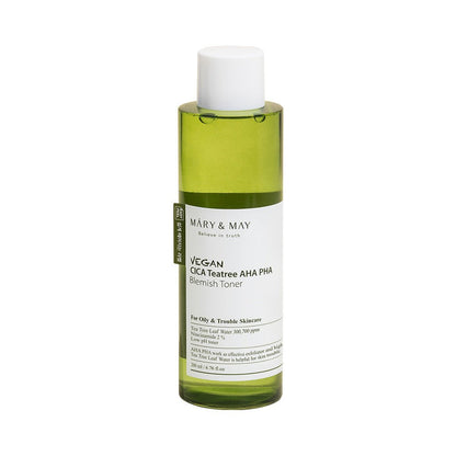 [MARY & MAY] Vegan CICA Tea Tree AHA PHA Blemish Toner 200ml - Daebak