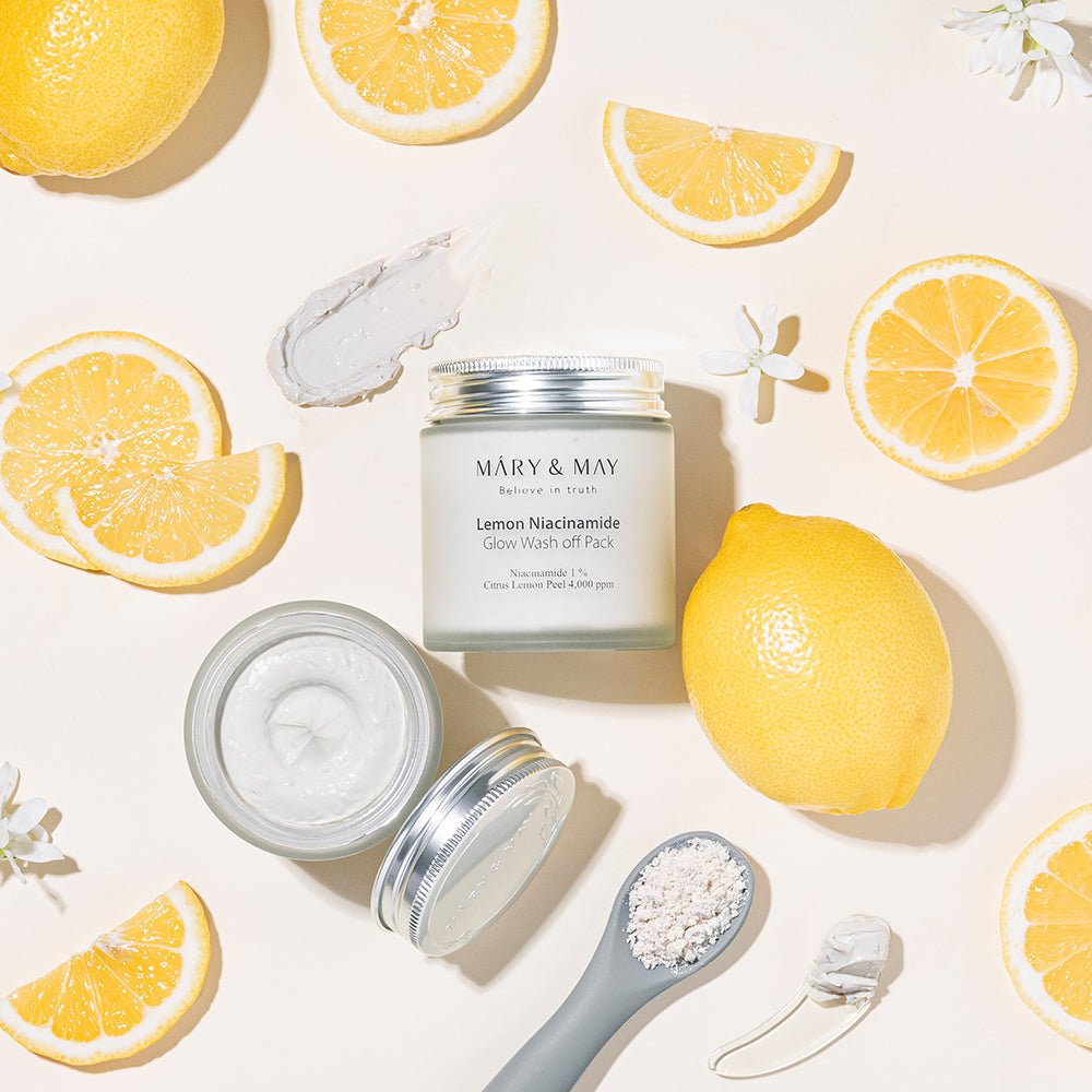 [MARY & MAY] Vegan Lemon Niacinamide Glow Wash off Pack 125g - Daebak