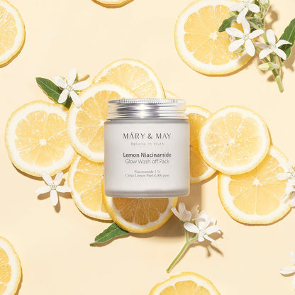 [MARY & MAY] Vegan Lemon Niacinamide Glow Wash off Pack 125g - Daebak