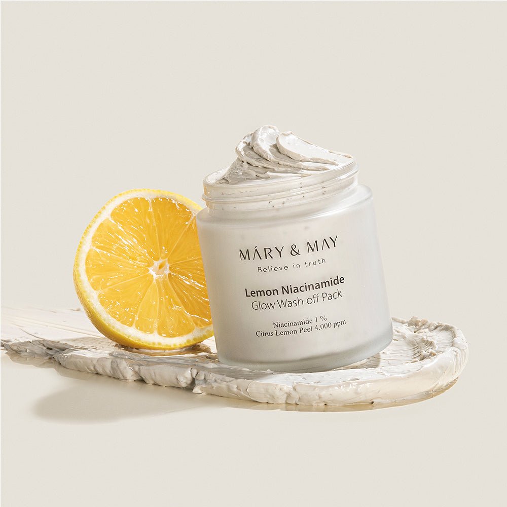 [MARY & MAY] Vegan Lemon Niacinamide Glow Wash off Pack 125g - Daebak