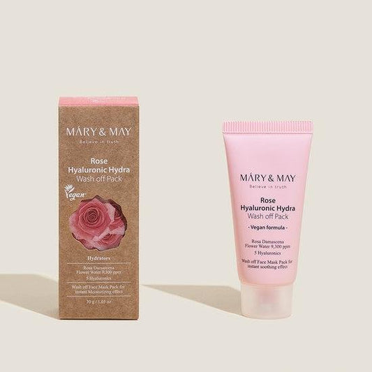 [MARY & MAY] Vegan Rose Hyaluronic Hydra Wash off Pack 30g - Daebak