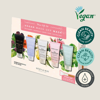 [MARY & MAY] Mini set regalo vegano di maschere da risciacquare (30g x 5)