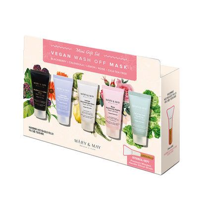 [MARY & MAY] Mini set regalo vegano di maschere da risciacquare (30g x 5)