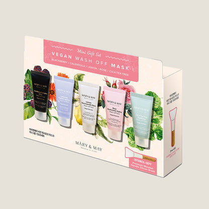 [MARY & MAY] Mini set regalo vegano di maschere da risciacquare (30g x 5)