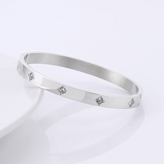 Matching Personalized Zircon Titanium Steel Korean Bracelet - Daebak