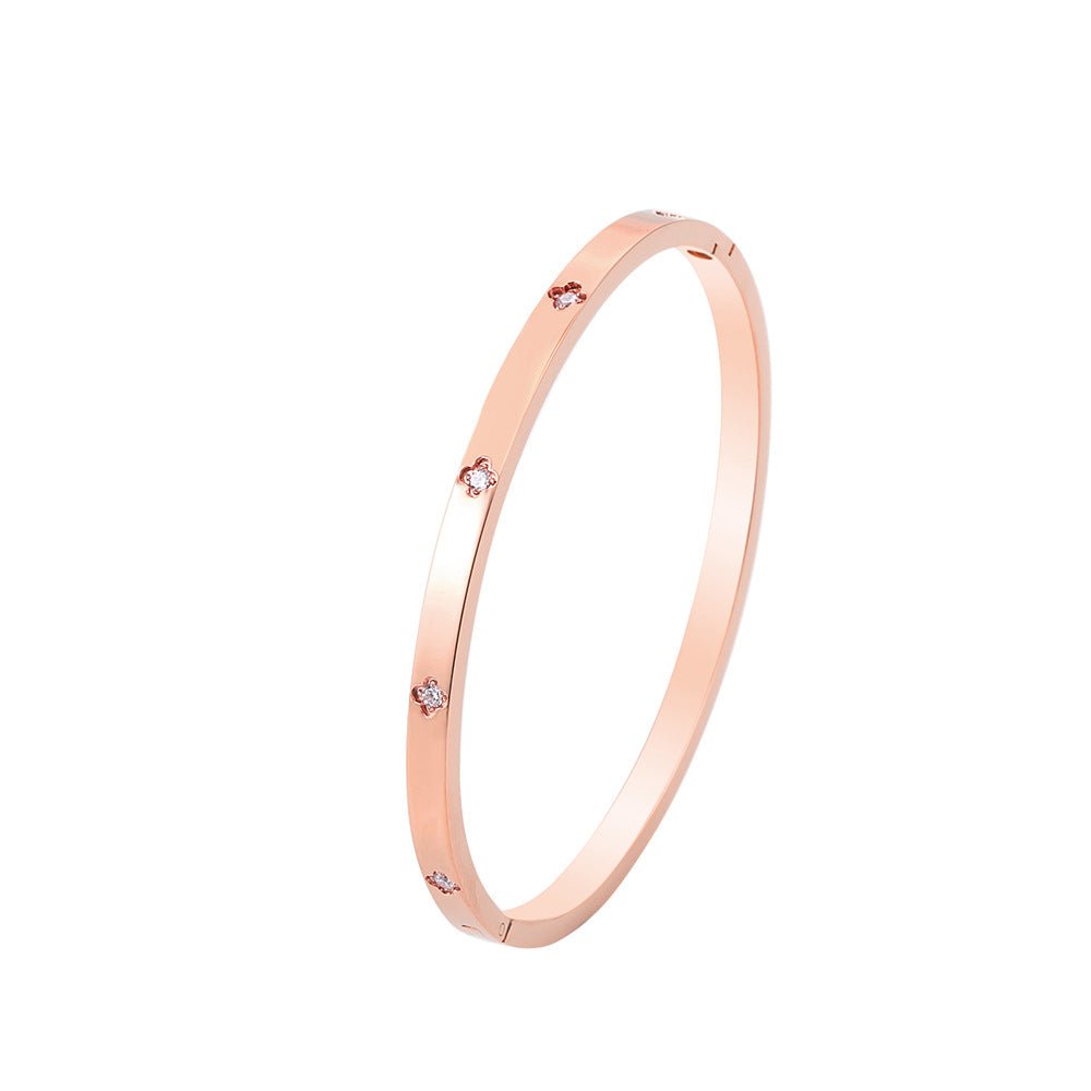 Matching Personalized Zircon Titanium Steel Korean Bracelet - Daebak