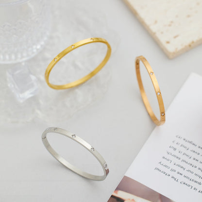 Matching Personalized Zircon Titanium Steel Korean Bracelet - Daebak