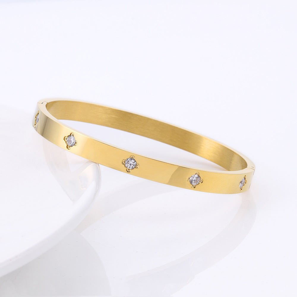 Matching Personalized Zircon Titanium Steel Korean Bracelet - Daebak