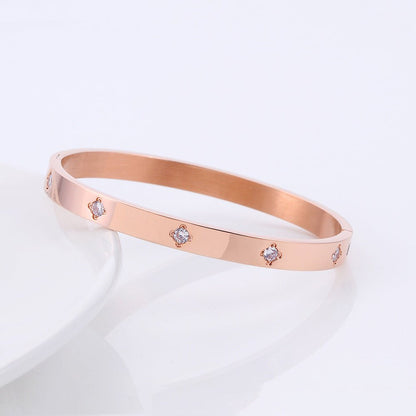 Matching Personalized Zircon Titanium Steel Korean Bracelet - Daebak