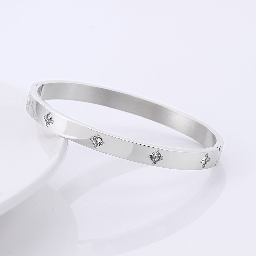 Matching Personalized Zircon Titanium Steel Korean Bracelet - Daebak