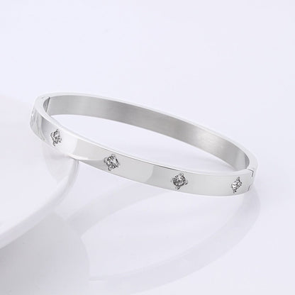 Matching Personalized Zircon Titanium Steel Korean Bracelet - Daebak