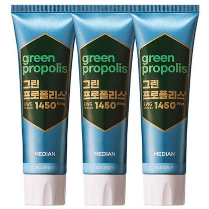 MEDIAN Green-Propolis Toothpaste Pure Mint 100g*3 - Daebak