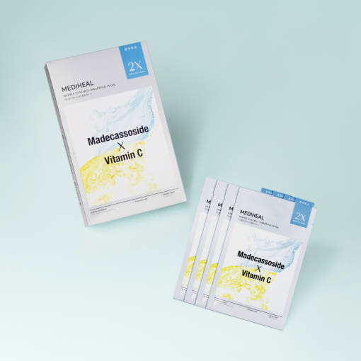MEDIHEAL Masque Enveloppement Synergie Derma Soin Tonifiant (Madécassoside X Vitamine C) 25ml X 14p