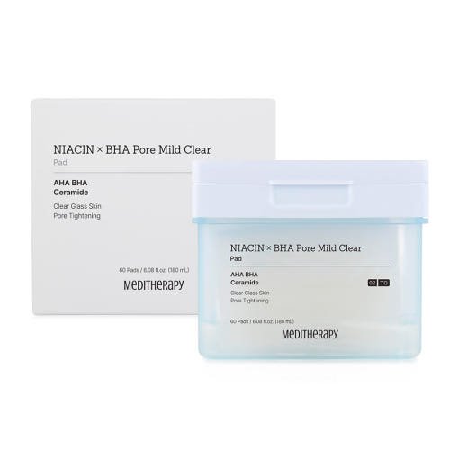 MEDITHERAPY NIACIN X BHA Pore Mild Clear Pad 180ml/60ea - Daebak