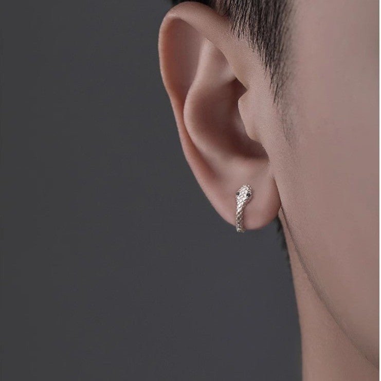 Men's Snake-shaped Single Korean Style Pseudo Pu Ear Clip - Daebak