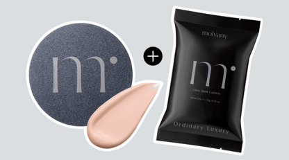 molvany Glow Sleek Cushion SPF50+ PA+++ 15g+15g(Refill) (3colors) - Daebak