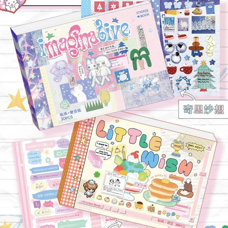 Mr. Paper Duplex Sticker Book 30 Sheets | Korean Cute Style Creative Handbook Material - Daebak