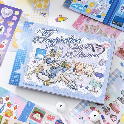 Mr. Paper Duplex Sticker Book 30 Sheets | Korean Cute Style Creative Handbook Material - Daebak