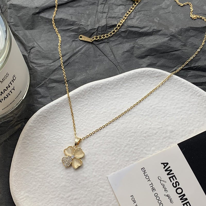 Nail Female Titanium Steel Rose Gold Necklaces - Daebak