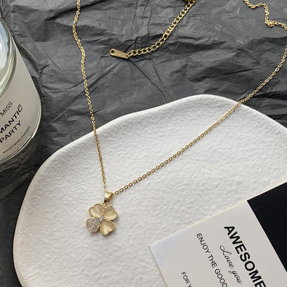 Nail Female Titanium Steel Rose Gold Necklaces - Daebak