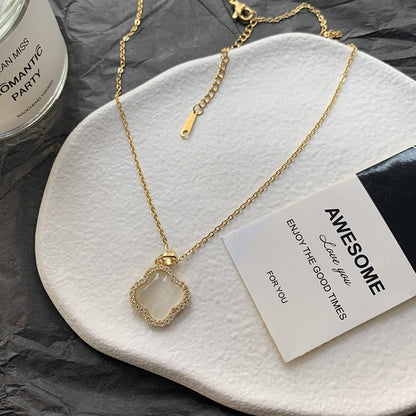 Nail Female Titanium Steel Rose Gold Necklaces - Daebak