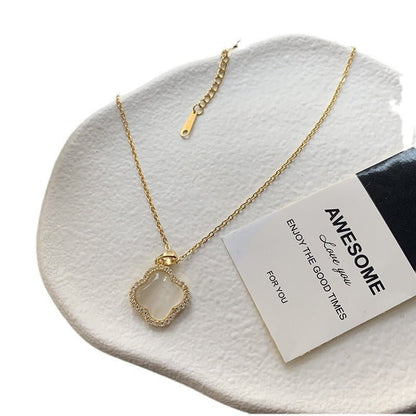 Nail Female Titanium Steel Rose Gold Necklaces - Daebak