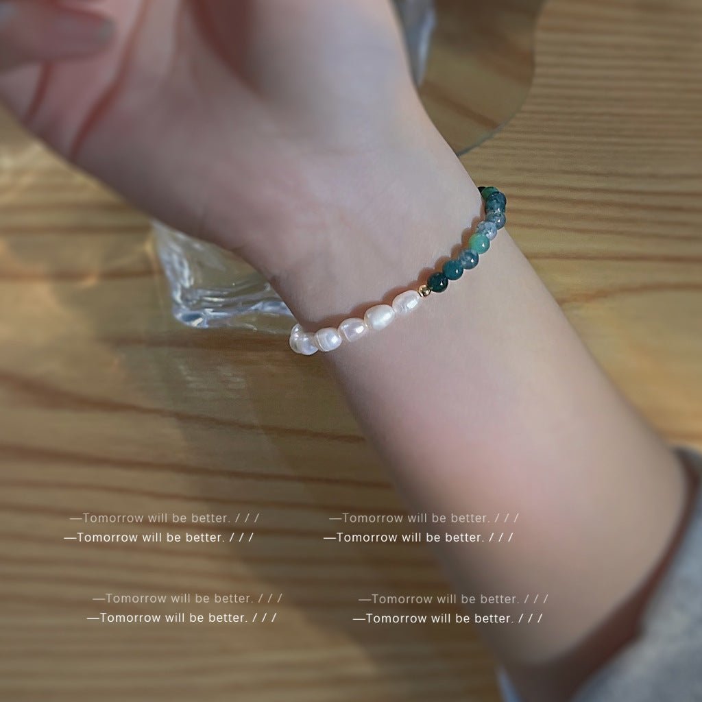 Natural Pearl Retro Minority Moonstone Graceful Bracelets - Daebak
