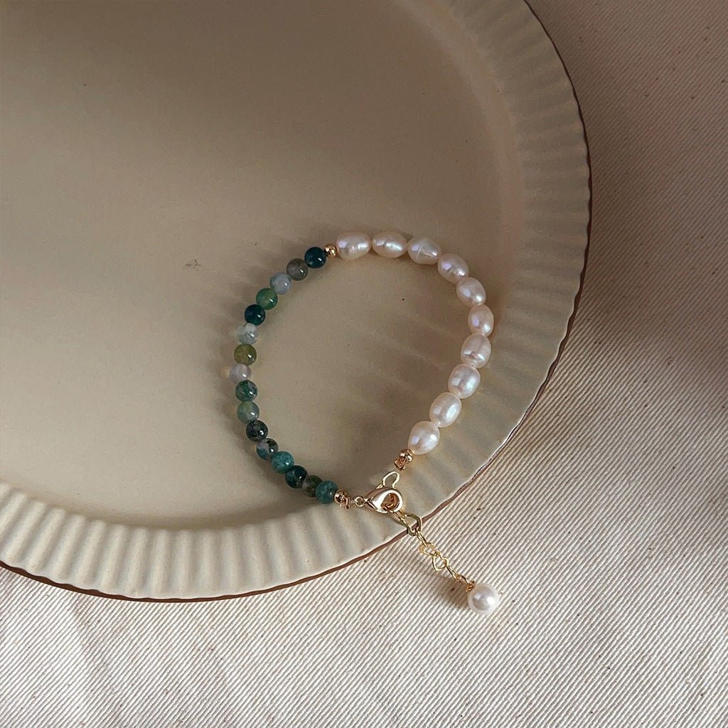Natural Pearl Retro Minority Moonstone Graceful Bracelets - Daebak