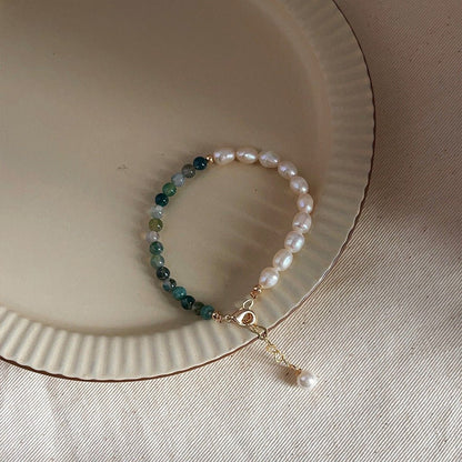 Natural Pearl Retro Minority Moonstone Graceful Bracelets - Daebak