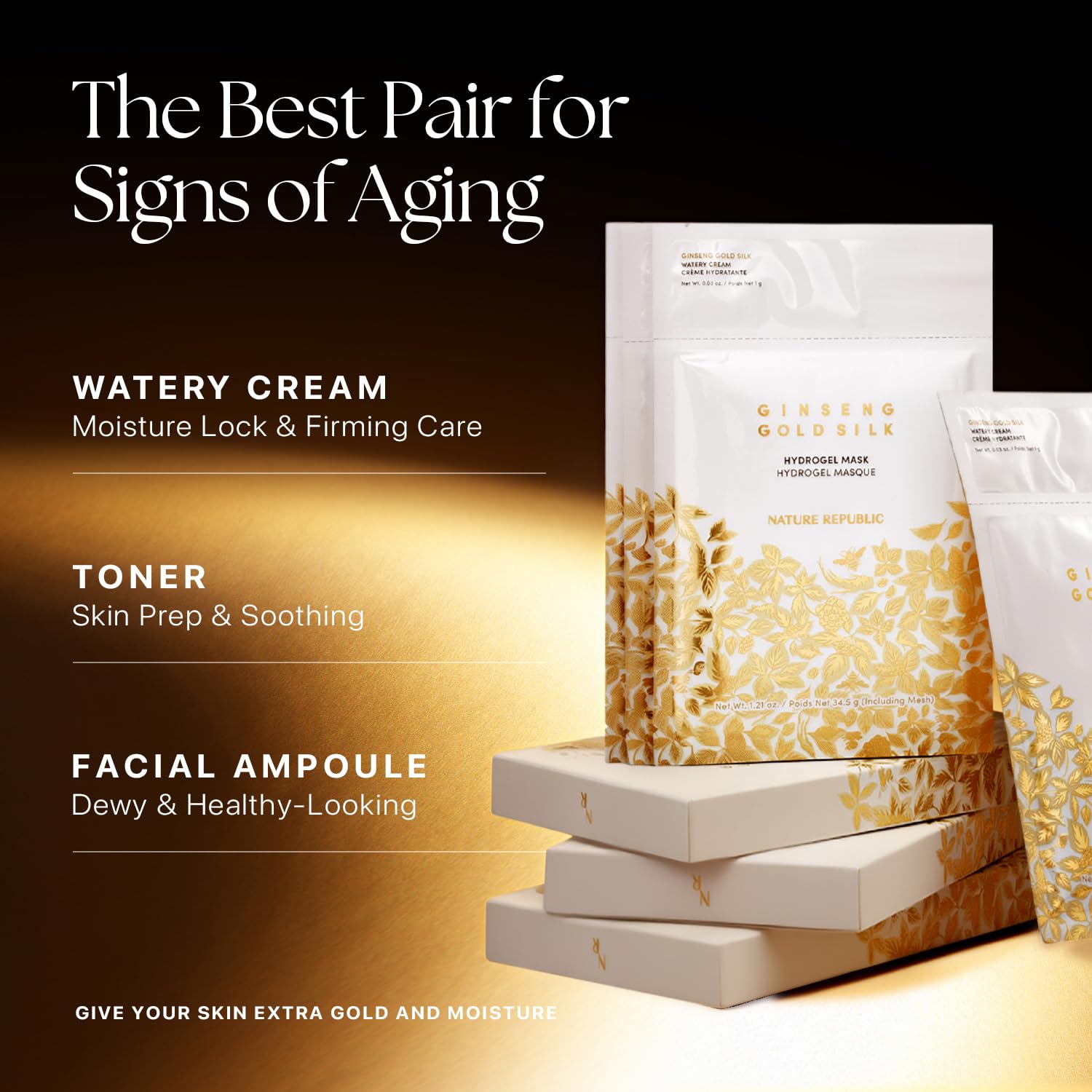 Nature Republic Ginseng Gold Silk Hydrogel Mask 4ea - Daebak