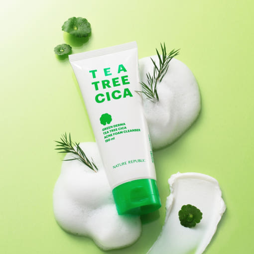 [NATURE REPUBLIC] Green Derma Teebaum-Cica-Akne-Reinigungsschaum 150ml