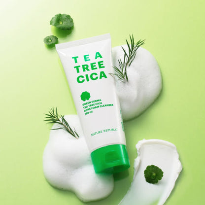 [NATURE REPUBLIC] Green Derma Teebaum-Cica-Akne-Reinigungsschaum 150ml
