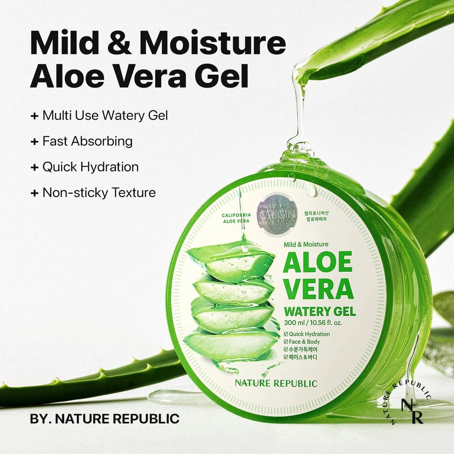 Nature Republic Mild & Moisture Aloe Vera Watery Gel (Tube) - Daebak