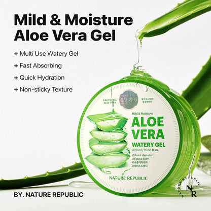 Nature Republic Mild & Moisture Aloe Vera Watery Gel (Tube) - Daebak