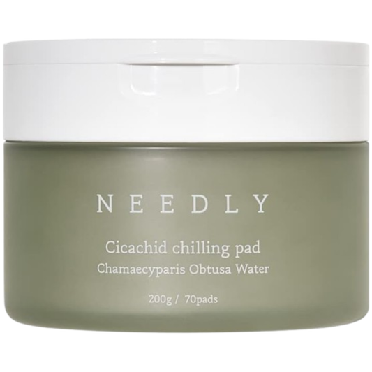 NEEDLY Cicachid Chilling Pad – Soothing & Pore Refining Toning Pads for Sensitive & Acne-Prone Skin (70 Pads) - Daebak